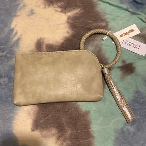 New with tags Metro Muse Vegan Leather Wristlet.  Sage